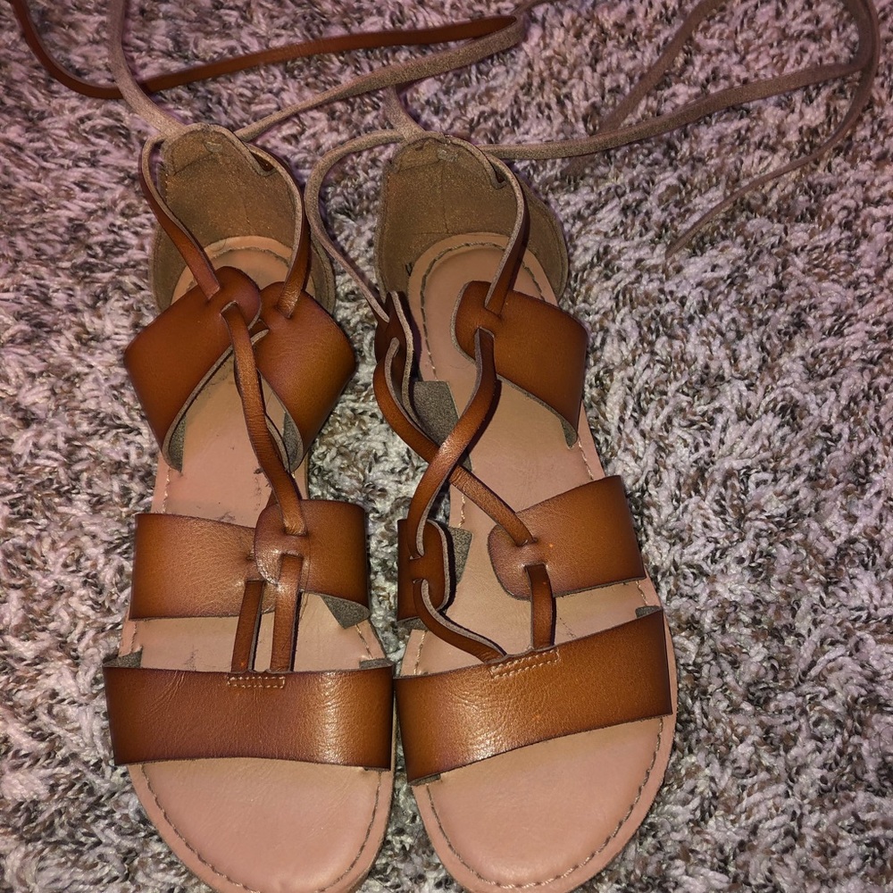 - Brown Old Navy lace up sandals